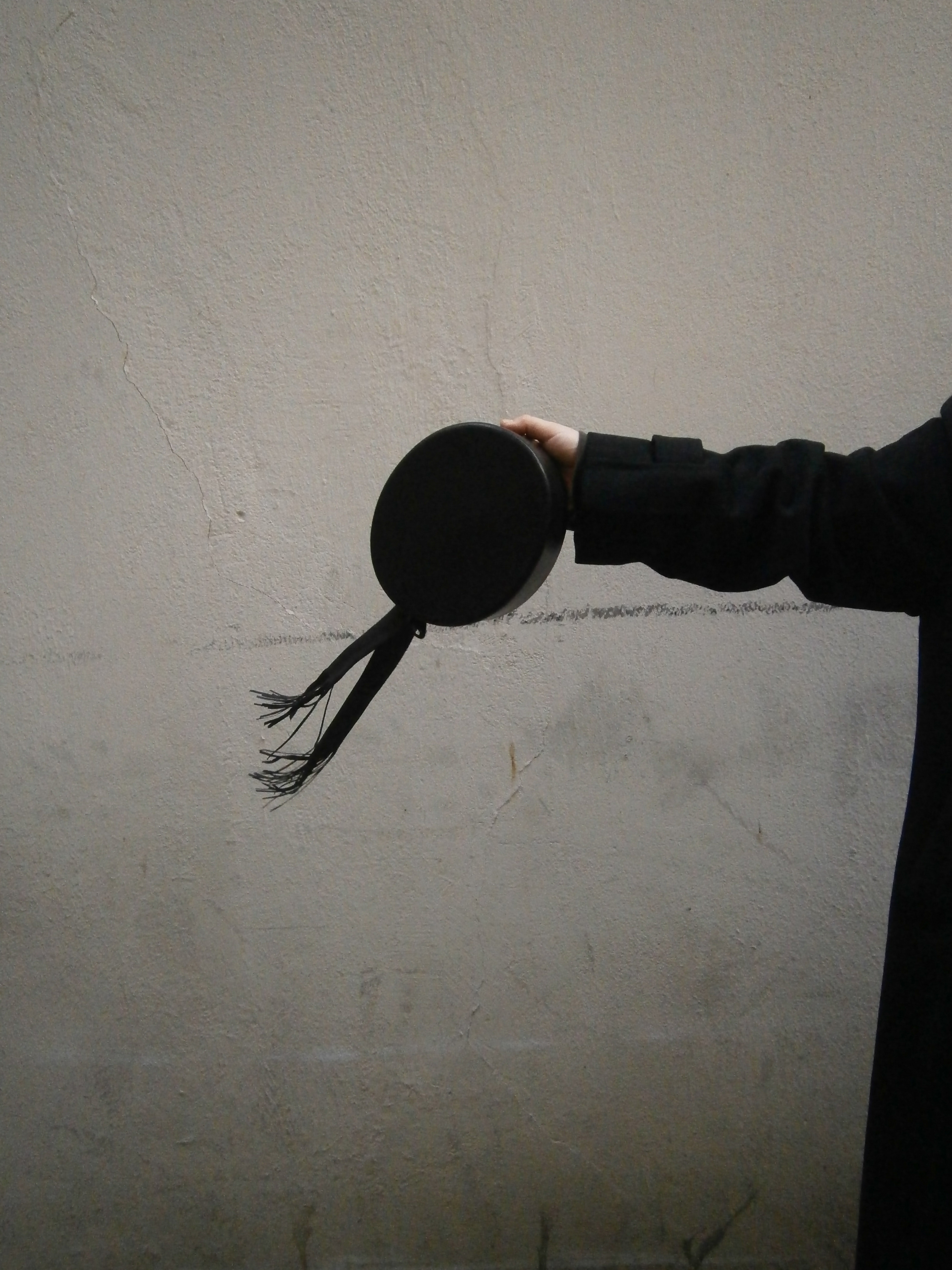 Black goat leather toque